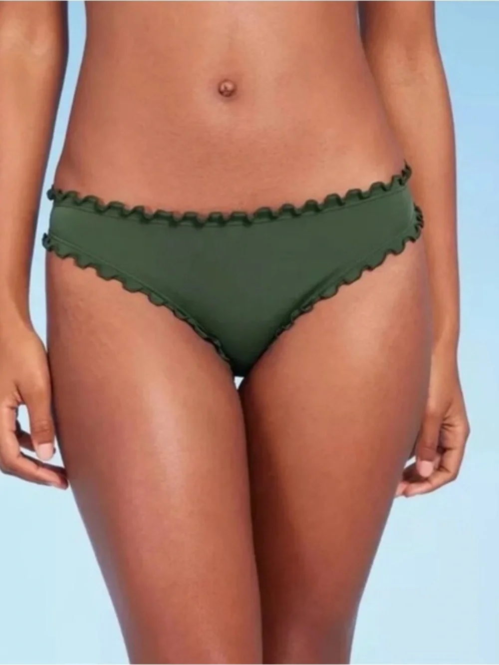 Women's Ruffle Edge Cheeky Coverage Bikini Bottom - Shade & Shore™ M